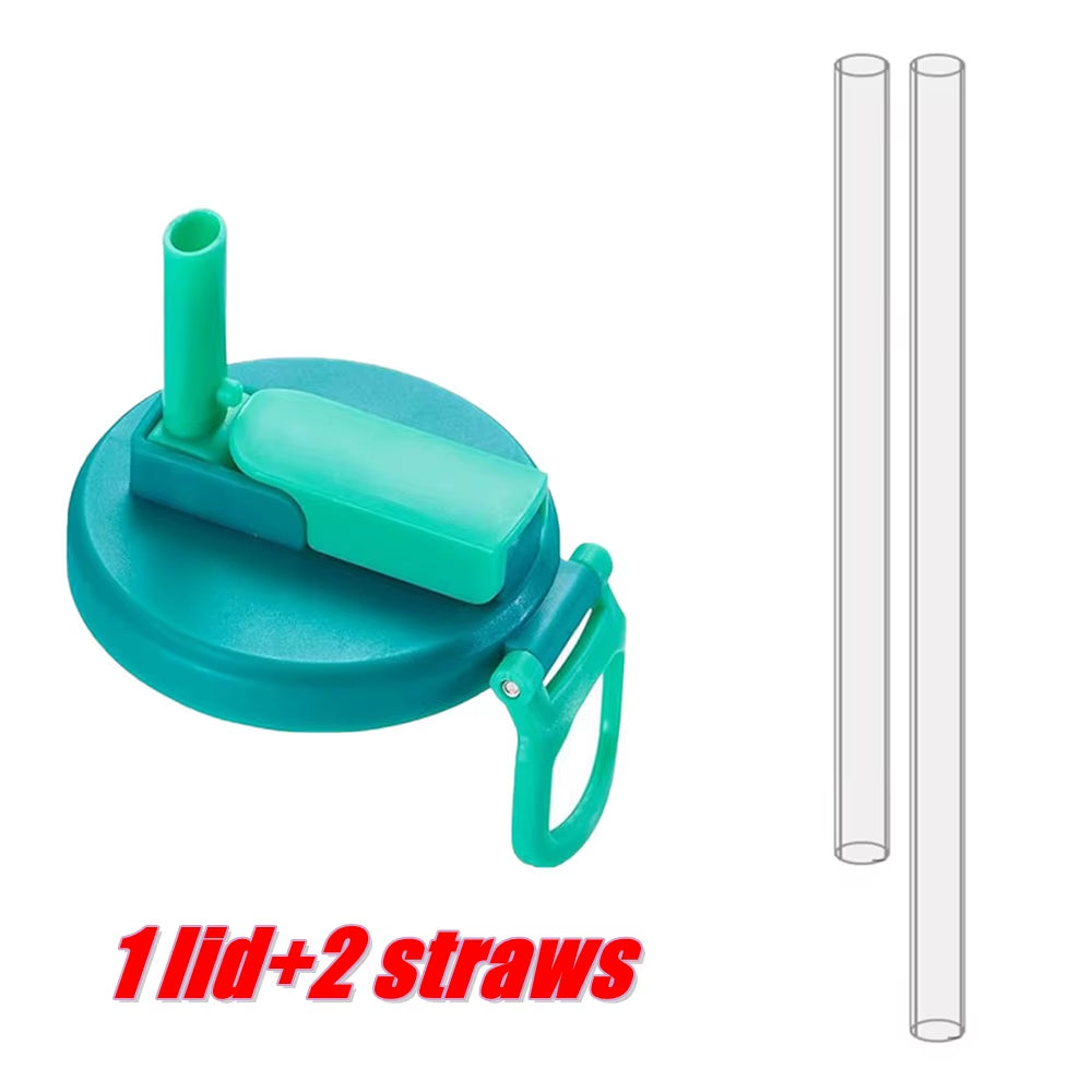 1PCS Soda Can Lid with 2 Straws Reusable Silicone Lid Cover Portable Canned Beverages Juice Beer Straw Cap for Home Picnic